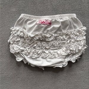 Ruffle Butts White Ruffled Bloomers/Diaper Cover Size 12-18M